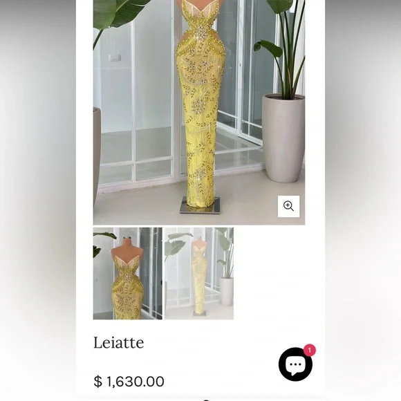 Strapless Yellow Embellished Dress Tabja - Picture 10 of 11